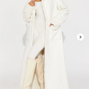 Elegant Faux Leather Calling Again White Trench Coat Fashion Nova